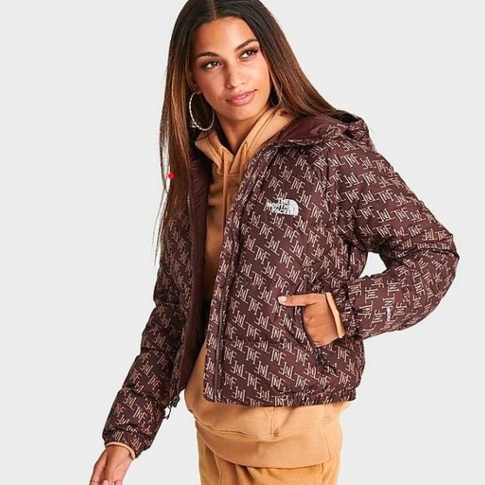 The North Face Womens Hydrenalite Hooded Puffer Jacket NF0A5GGG Brown Large NWT - Picture 2 of 16